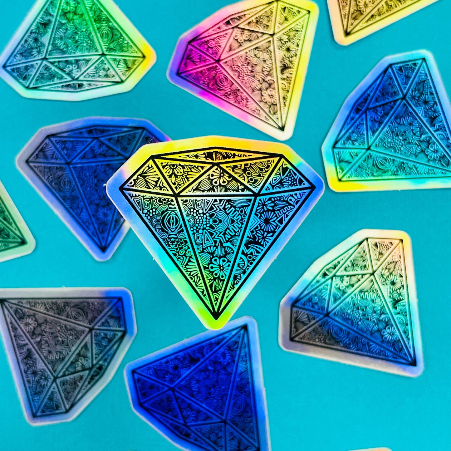 Mini Holo Diamond Waterproof Sticker