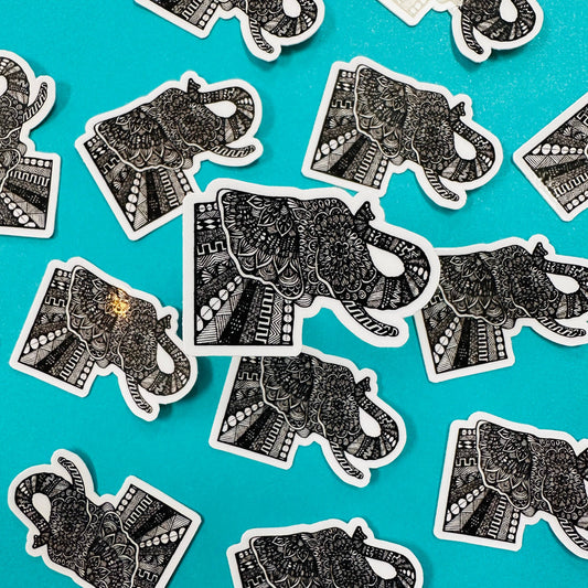 Mini Side Elephant Waterproof Sticker