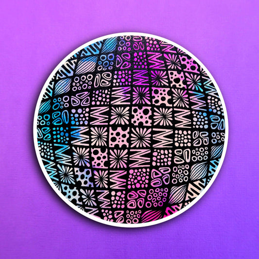 Ink Purple Disco Ball Waterproof Sticker