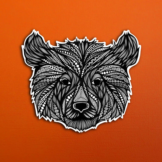 Bear Head Waterproof Sticker