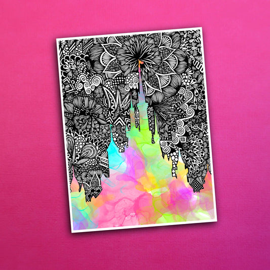 Rainbow Castle Waterproof Sticker
