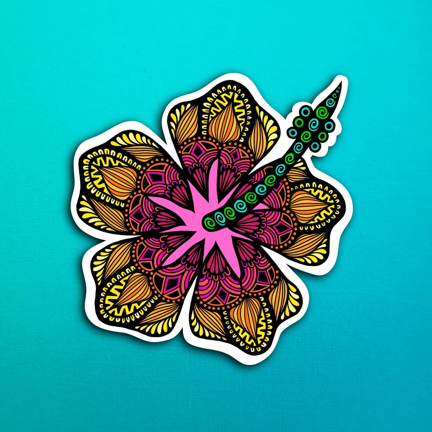 Hibscus Waterproof Sticker