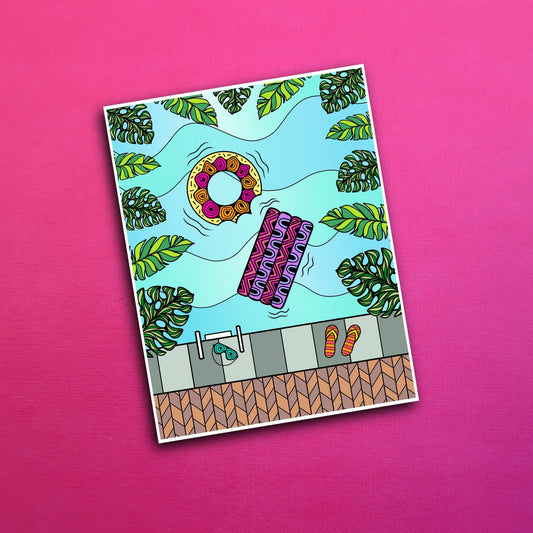 Poolside Waterproof Sticker