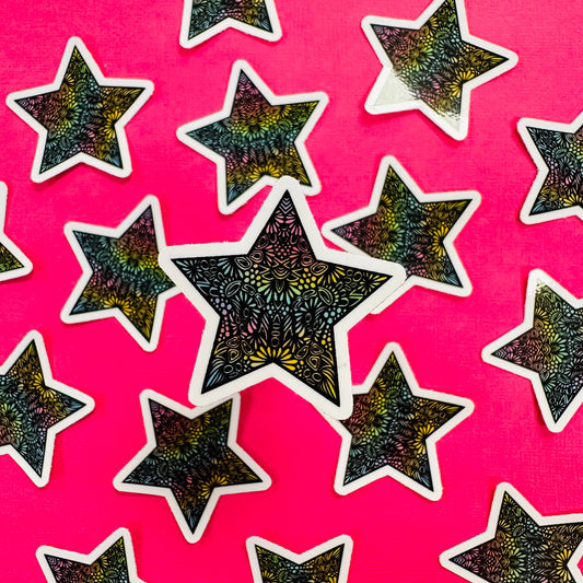 Mini Rainbow Star Waterproof Sticker
