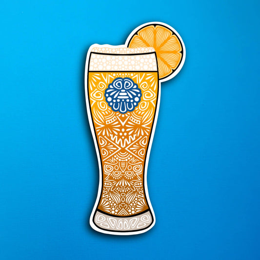 Orange Beer Waterproof Sticker