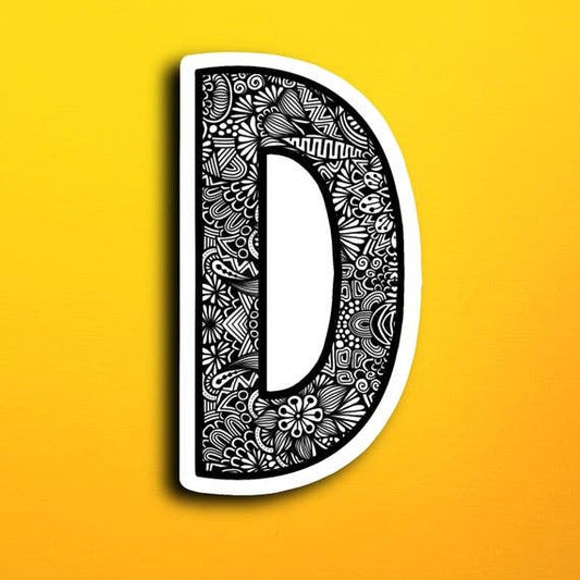 Small Block Letter D Waterproof Sticker