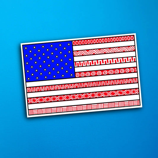 American Flag Waterproof Sticker