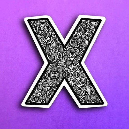 Small Block Letter X Waterproof Sticker
