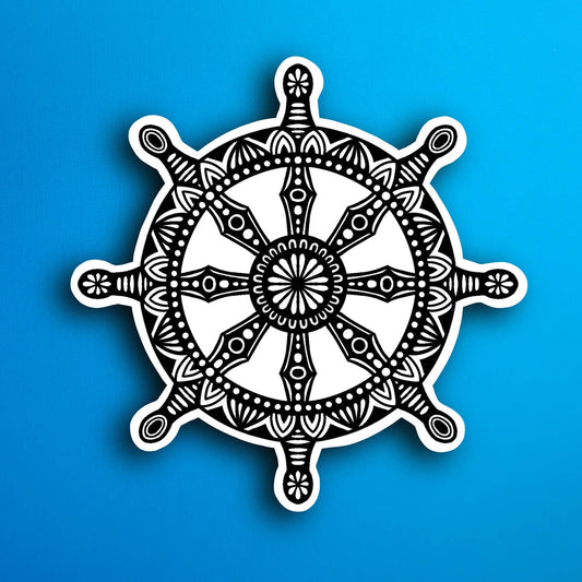 Ship Wheel Waterproof Sticker