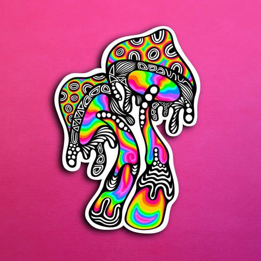 Trippy Drippy Mushroom Waterproof Sticker