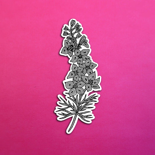 BW Larkspur July Birth Flower Waterproof Sticker
