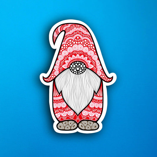 Red Gnome Waterproof Sticker