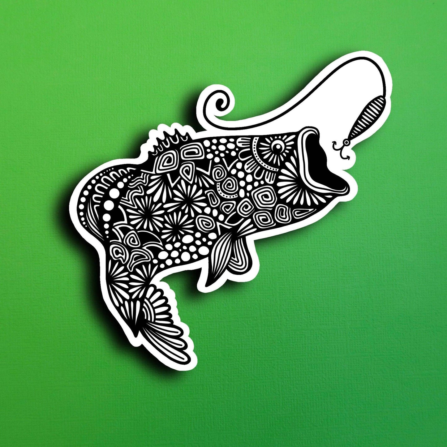 Fish hook Waterproof Sticker