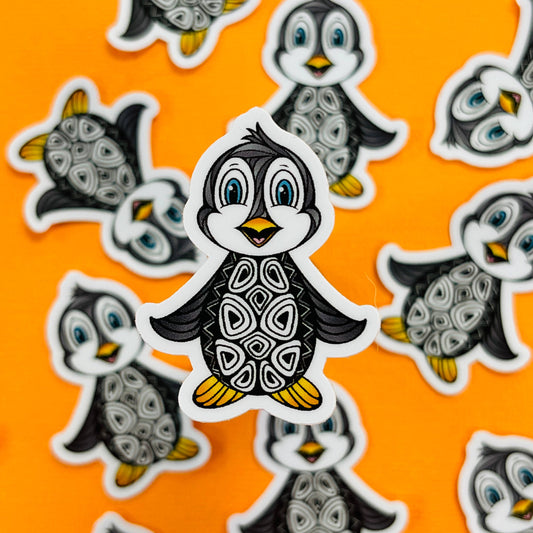 Mini Pari the Penguin Waterproof Sticker