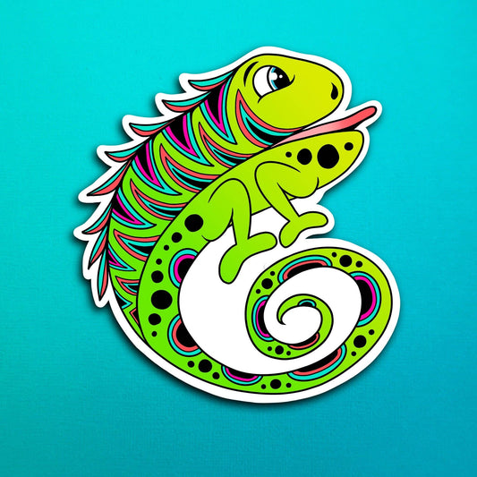 Izzy the Iguana Waterproof Sticker