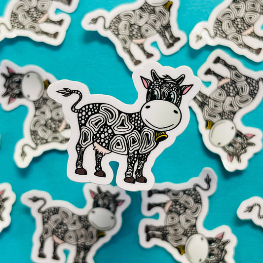 Mini Colton the Cow Waterproof Sticker
