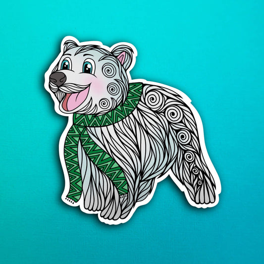 Pete the Polar bear Waterproof Sticker
