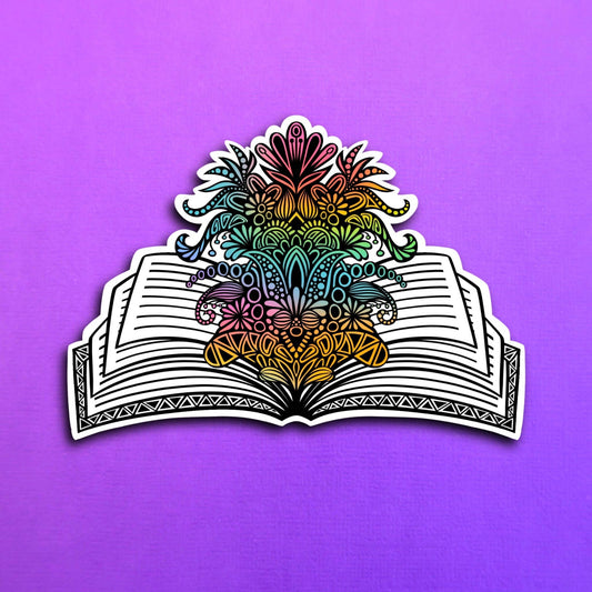 Blooming Pages Waterproof Sticker