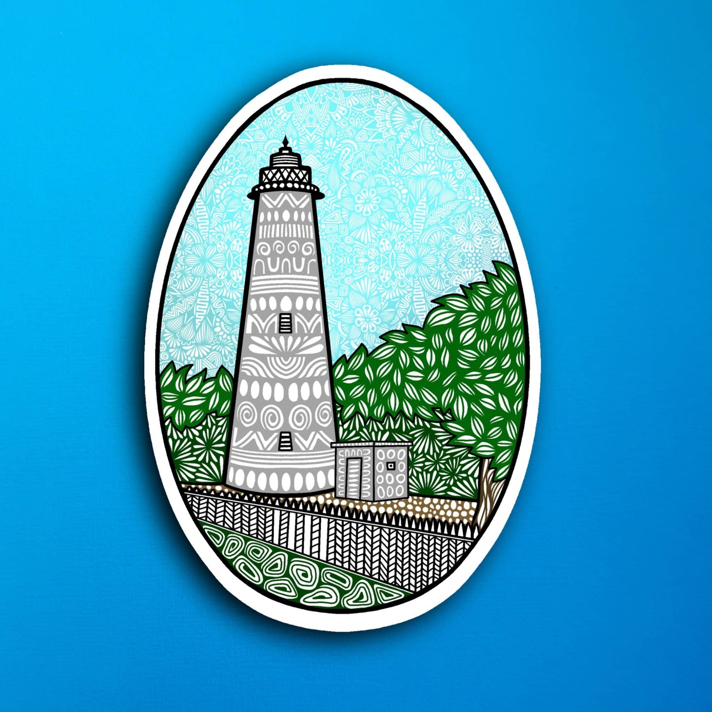 GRAY Lighthouse Waterproof Sticker