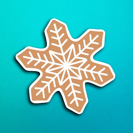 Gingerbread Snowflake Cookie Waterproof Sticker