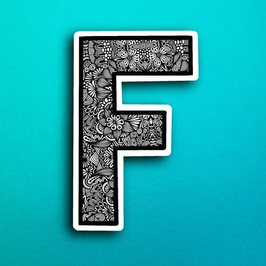 Small Block Letter F Waterproof Sticker
