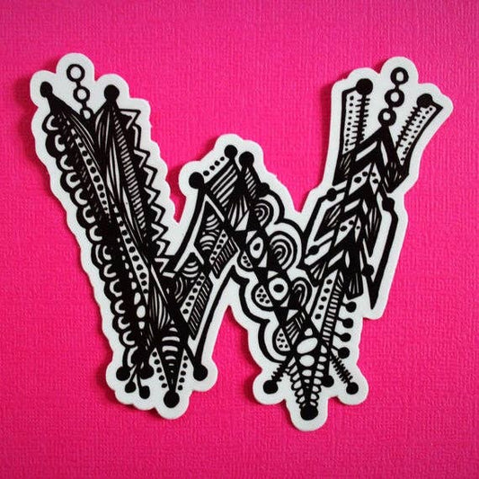 Letter W Waterproof Sticker