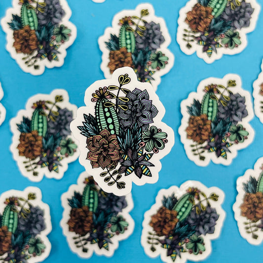 Mini Succulents Waterproof Sticker