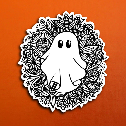 Floral Ghost Waterproof Sticker