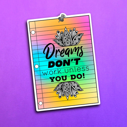 Notebook Dreams Waterproof Sticker