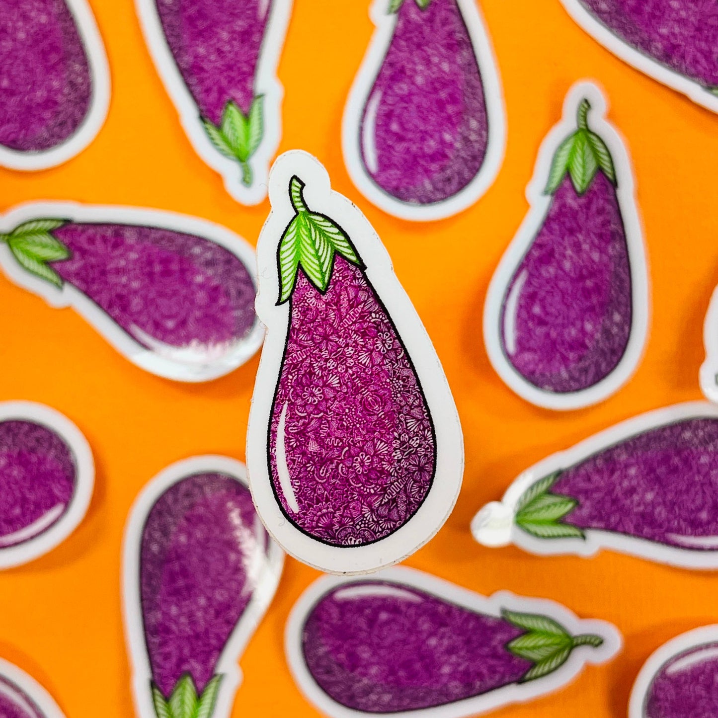 Mini Eggplant Waterproof Sticker