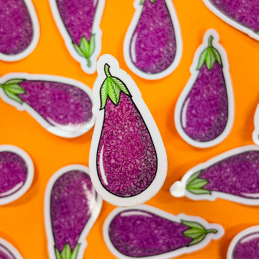 Mini Eggplant Waterproof Sticker