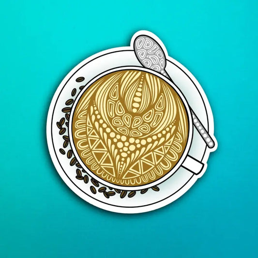 Latte Art Waterproof Sticker