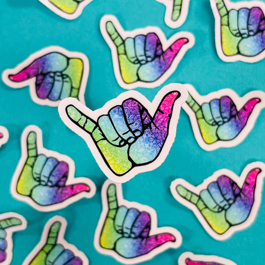 Mini Hang Ten Waterproof Sticker