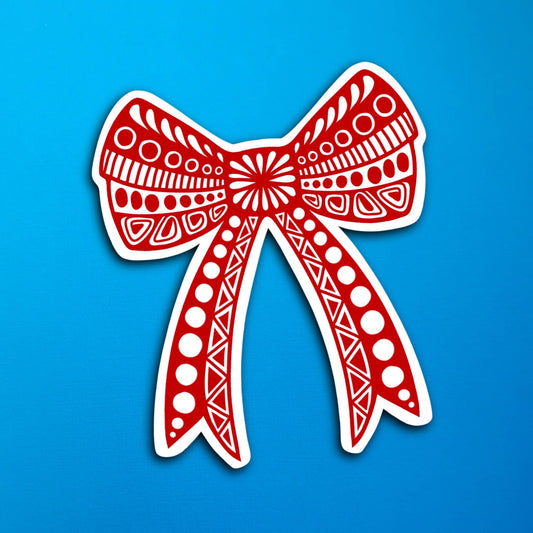 Red Bow Waterproof Sticker