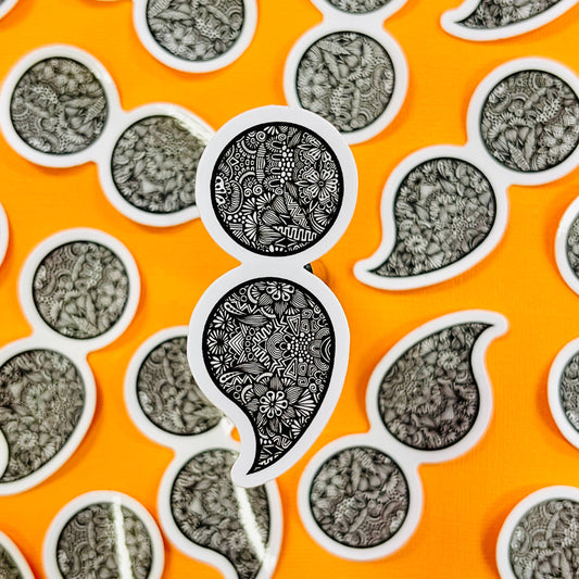 Mini Semicolon Waterproof Sticker