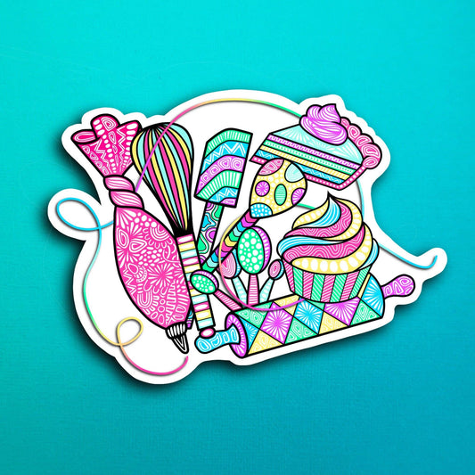 Baker Collage Sticker Waterproof Sticker