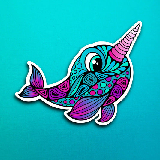Nina the Narwhal Waterproof Sticker