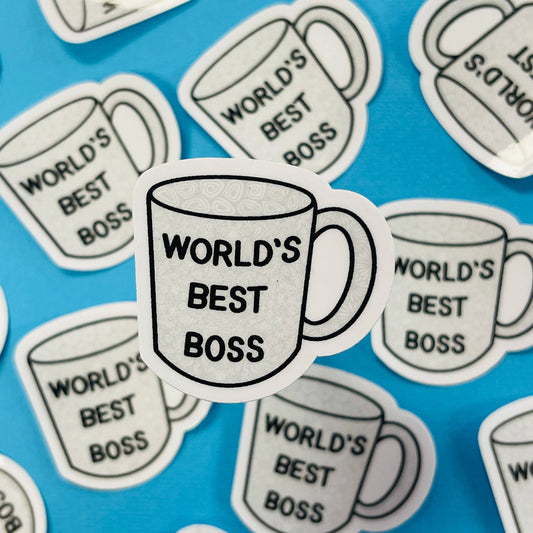 Mini Worlds Best Boss Waterproof Sticker