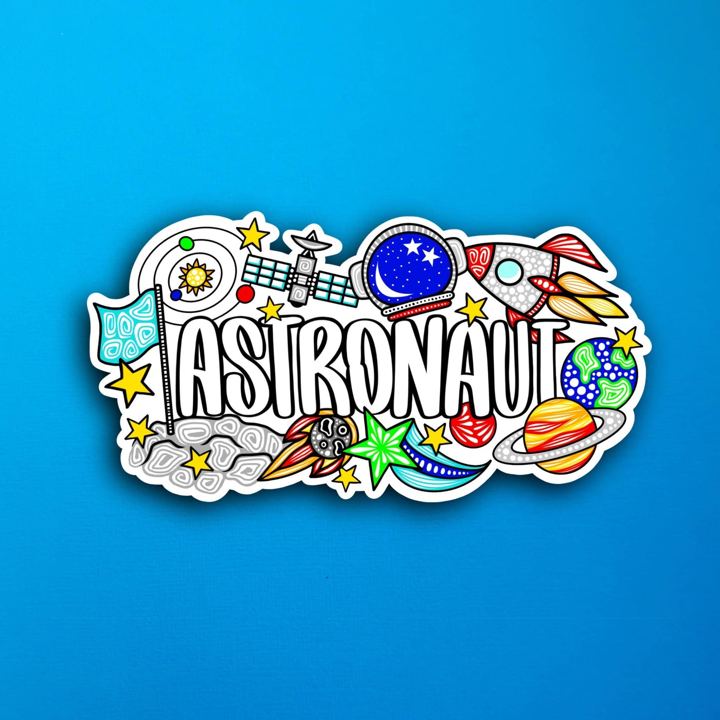Astronaut Collage Waterproof Sticker