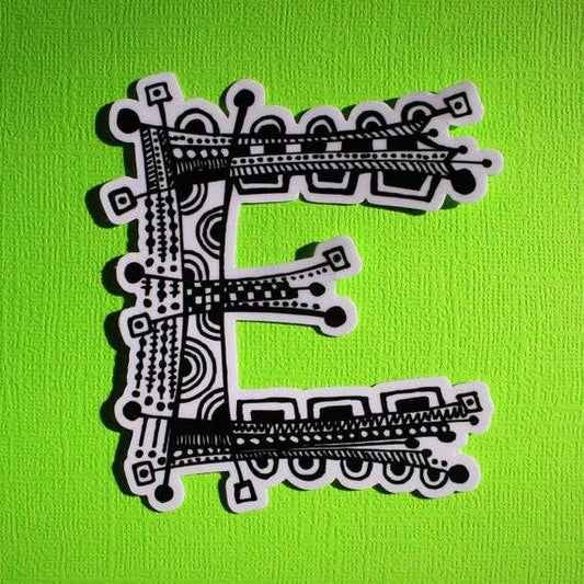Letter E Waterproof Sticker