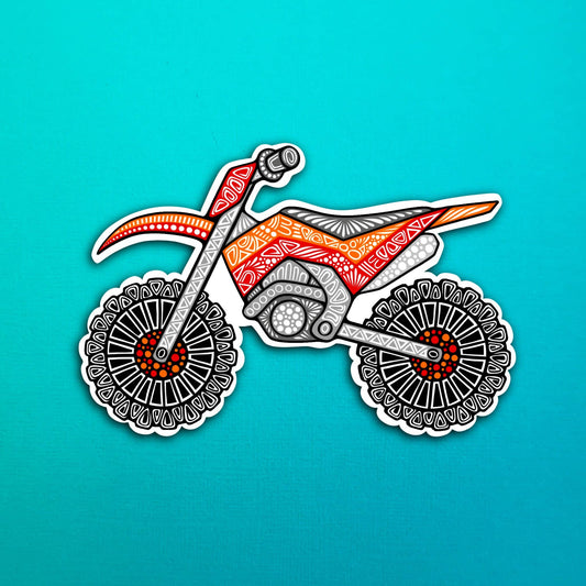 Red Dirt Bike Waterproof Sticker