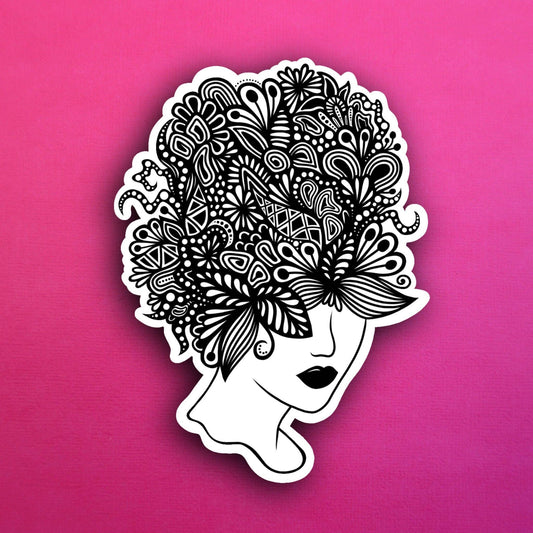 Floral Hair Waterproof Sticker