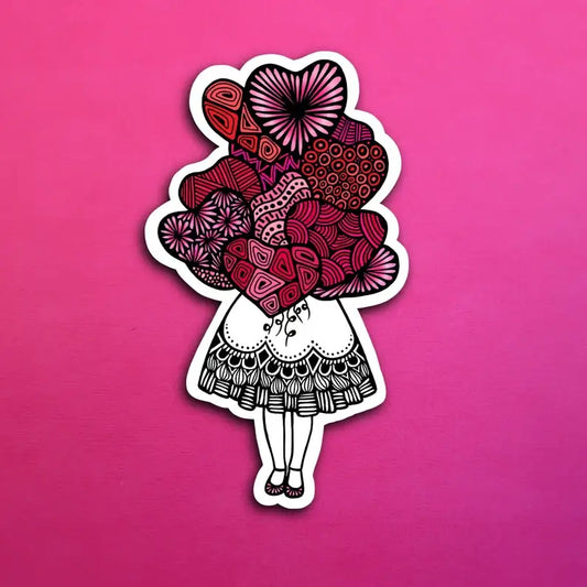 Heart Balloons Waterproof Sticker