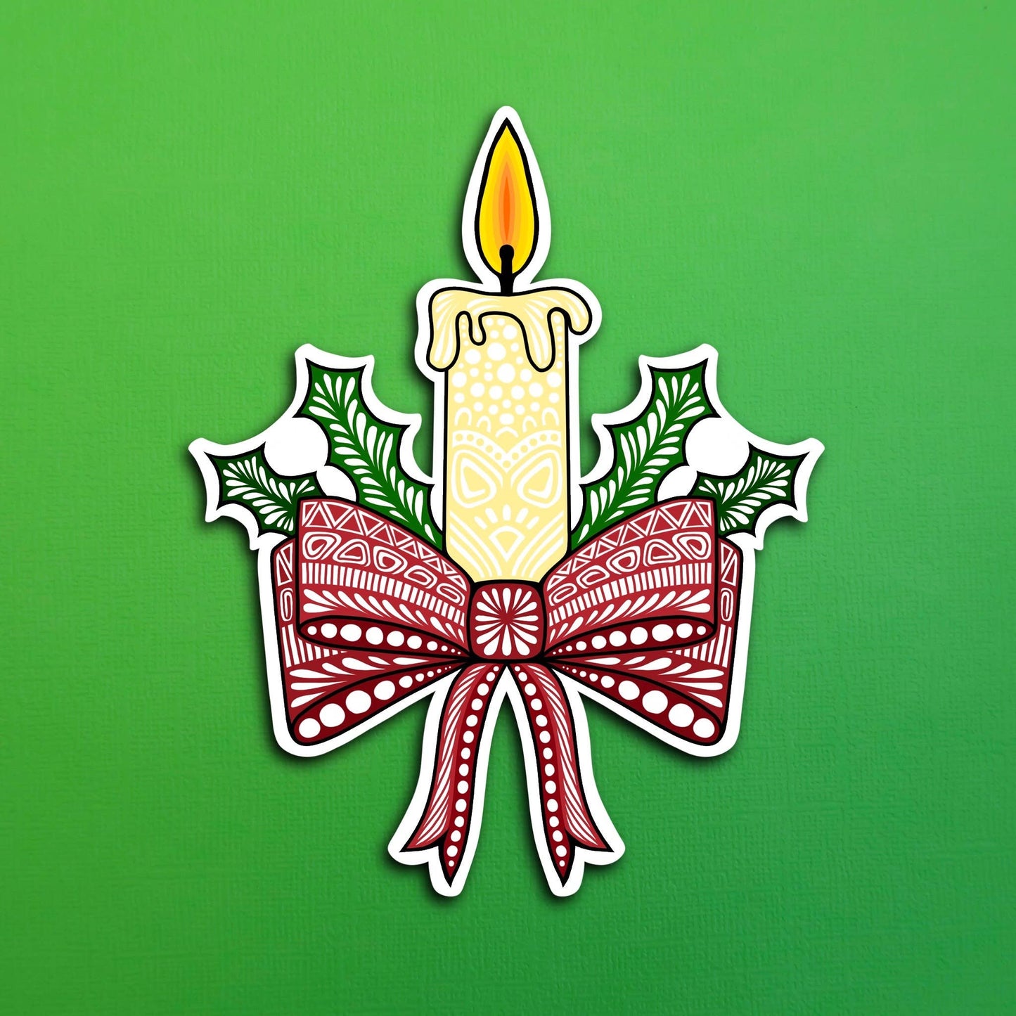 Holiday Candle Waterproof Sticker
