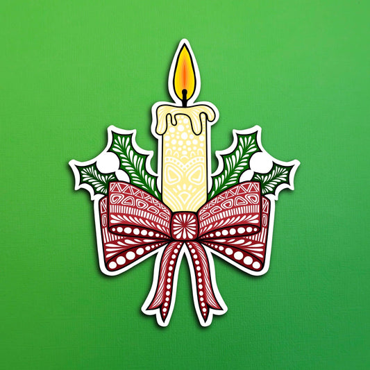Holiday Candle Waterproof Sticker