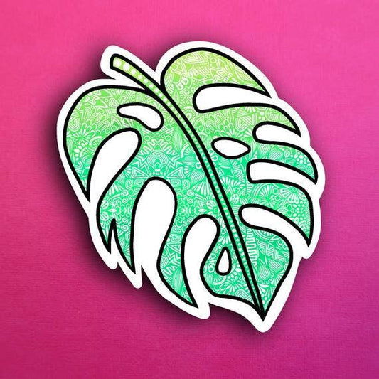 Palm Leaf Waterproof Sticker