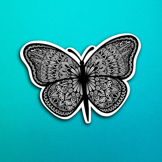 Butterfly B&W Waterproof Sticker