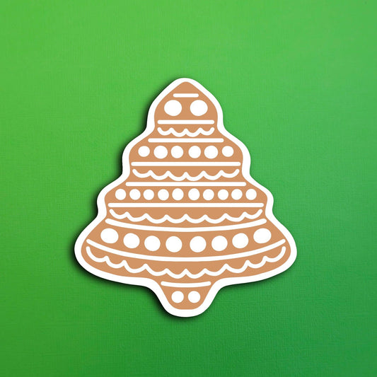 Gingerbread Tree Cookie Waterproof Sticker