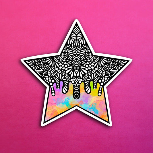 Drippy Star Waterproof Sticker