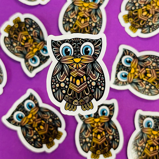 Mini Oscar the Owl Waterproof Sticker